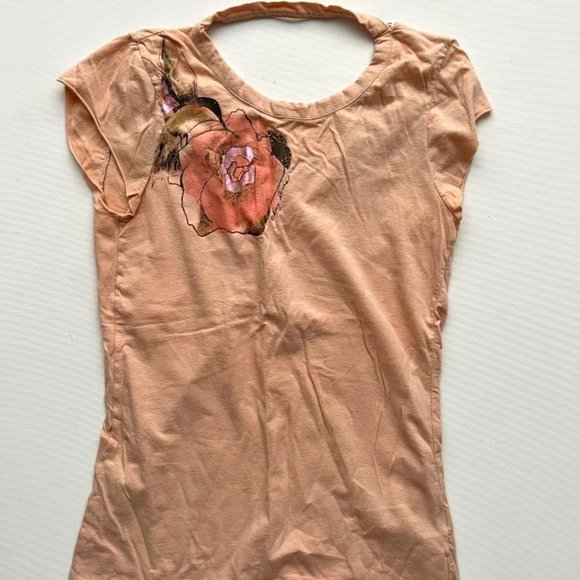 DKNY Jeans Floral Open Back Top ( S ) - Picture 1 of 2